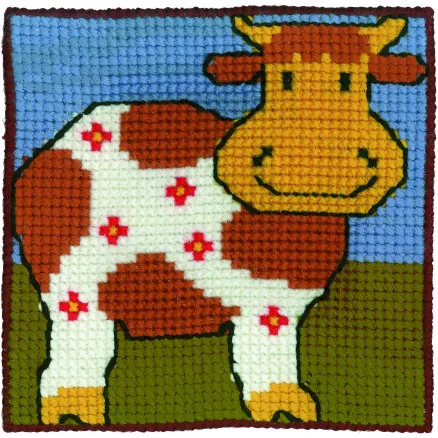 Permin Broderikit Barn Canvas Ko 25x25cm