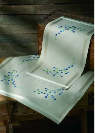 Permin broderikit tryckt duk med vävd kant 80x80cm