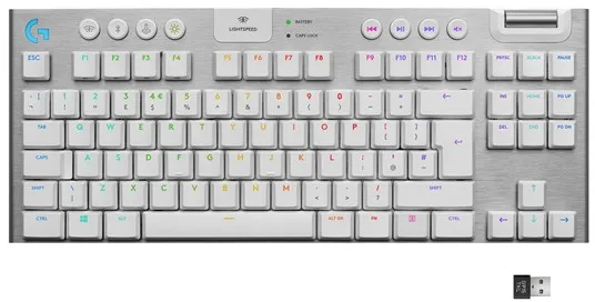 Logitech G915 TKL LIGHTSPEED Wireless GL Tactile - Gamingtangentbord - Utan Numpad - Nordisk - Vit