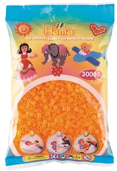 HAMA Midi Pärlor 3000 st Neonorange - 0138